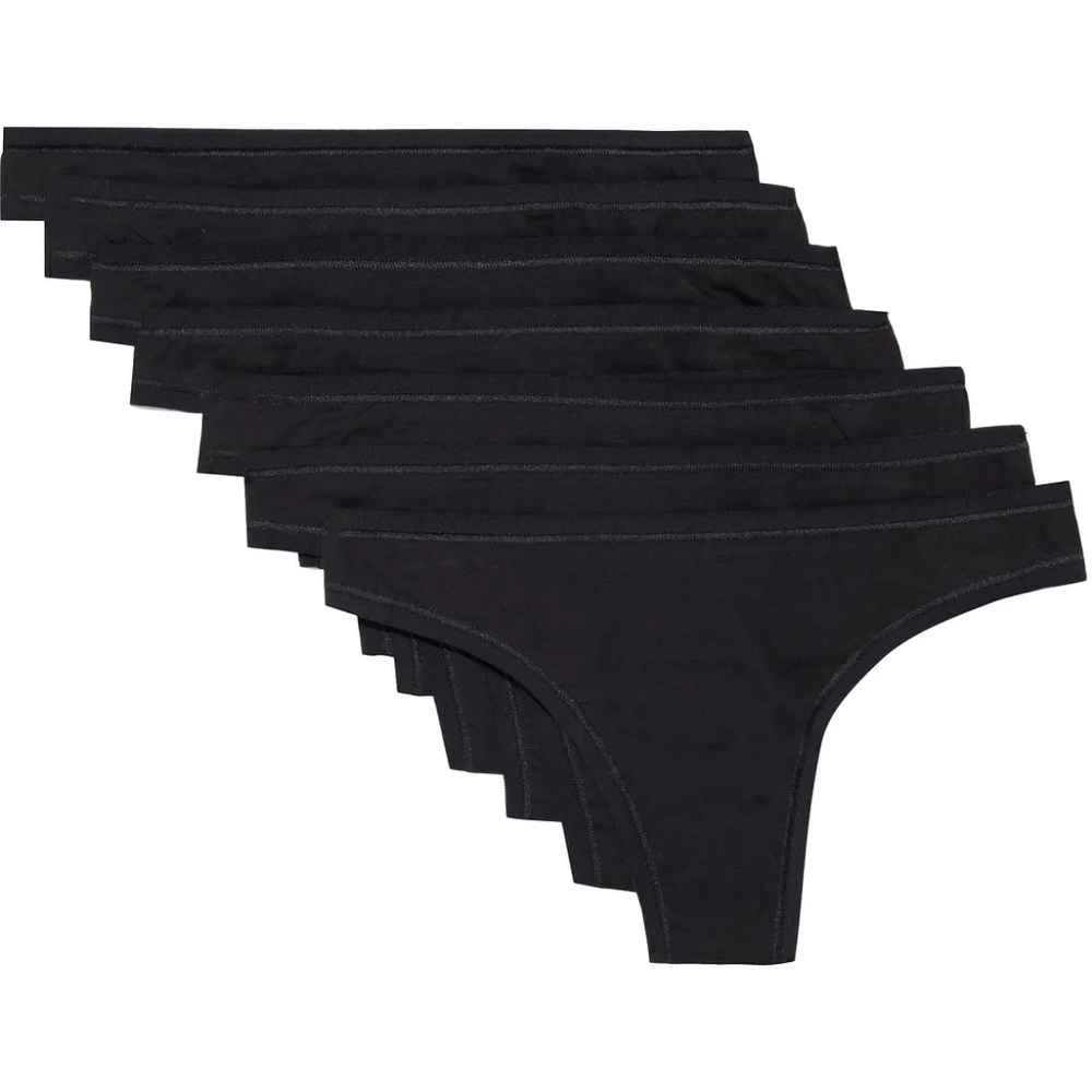 Set of 7 Cosabella Plus Size Everyday Cotton Thong Panties Undies Underwear